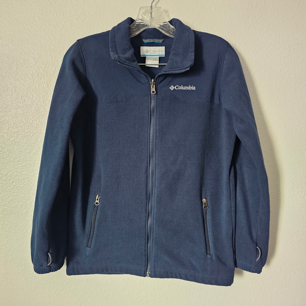 Columbia Kids Navy Blue Interchange Full Zip Fleece Jacket Large 14/16